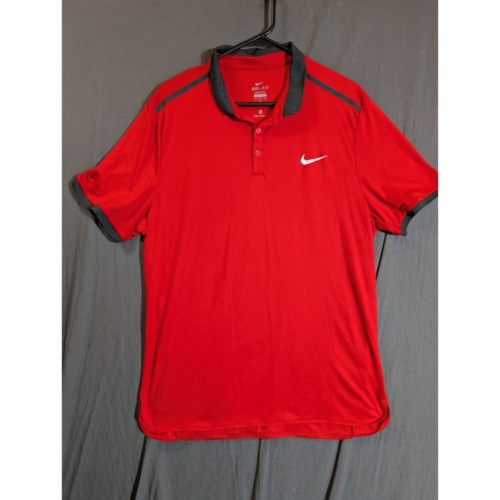 Nike Dry Polo Shirt Mens XLarge Red Dri-Fit Breathable Lightweight Golf Casual